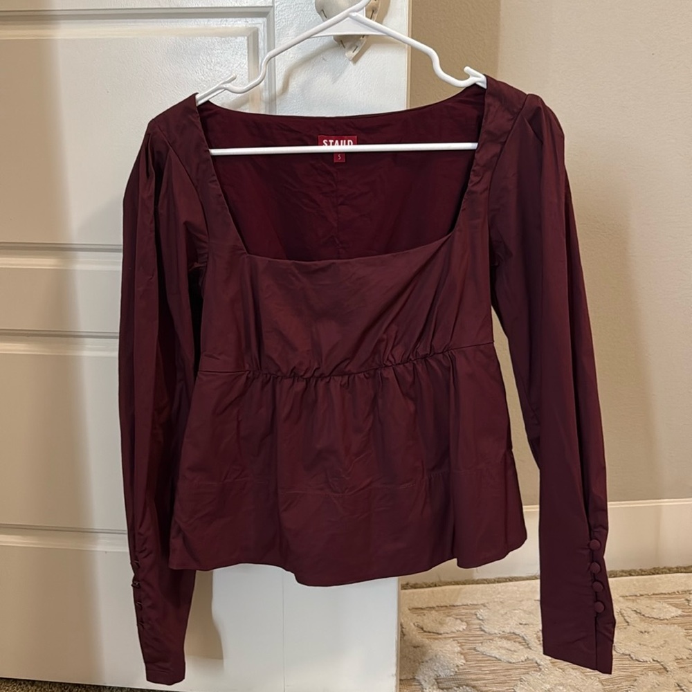 Staud Dark Red Long Sleeve Size S